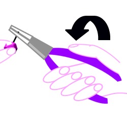 diagram of turning hand towards you to make the loop
